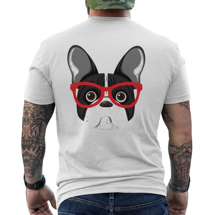 Frenchie With Glasses Frenchie Bulldog Mens Back Print T-shirt