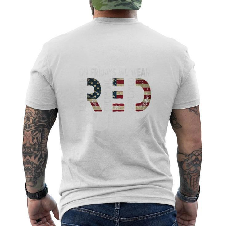 On Fridays We Wear Red Remember Everyone Deployed Navy Men's T-shirt Back Print