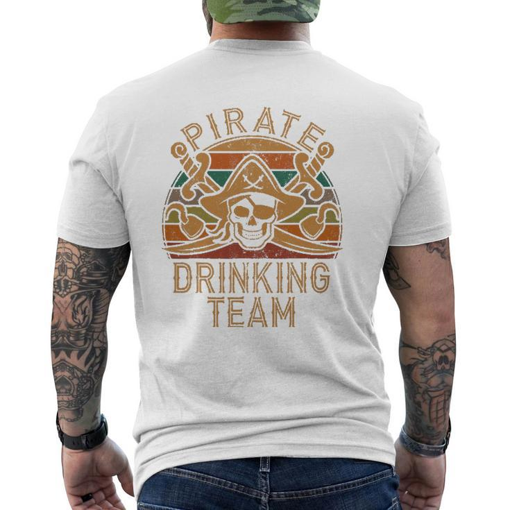 Fun Pirate Drinking Team Jolly Roger Dad Halloween Mens Back Print T-shirt