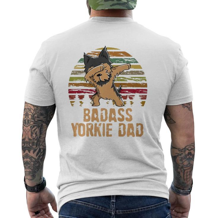 Dabbing Badass Yorkie Dad Mens Back Print T-shirt