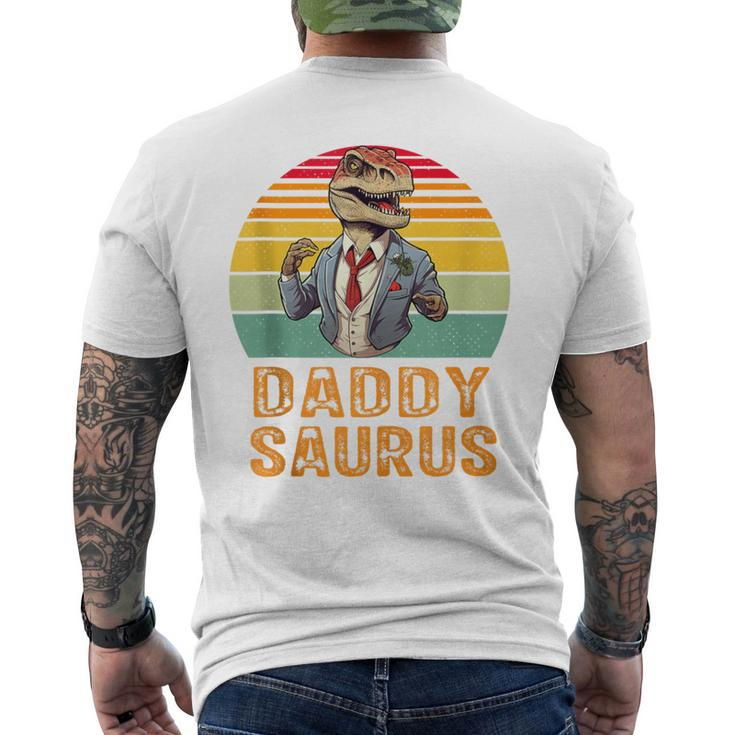 Daddy Saurus T-Rex Dinosaur Father's Day Family Saurus Men's T-shirt Back Print