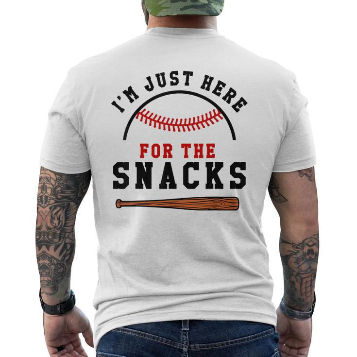 Fantasy Baseball League I'm Just Here For The Snacks Men's T-shirt Back Print