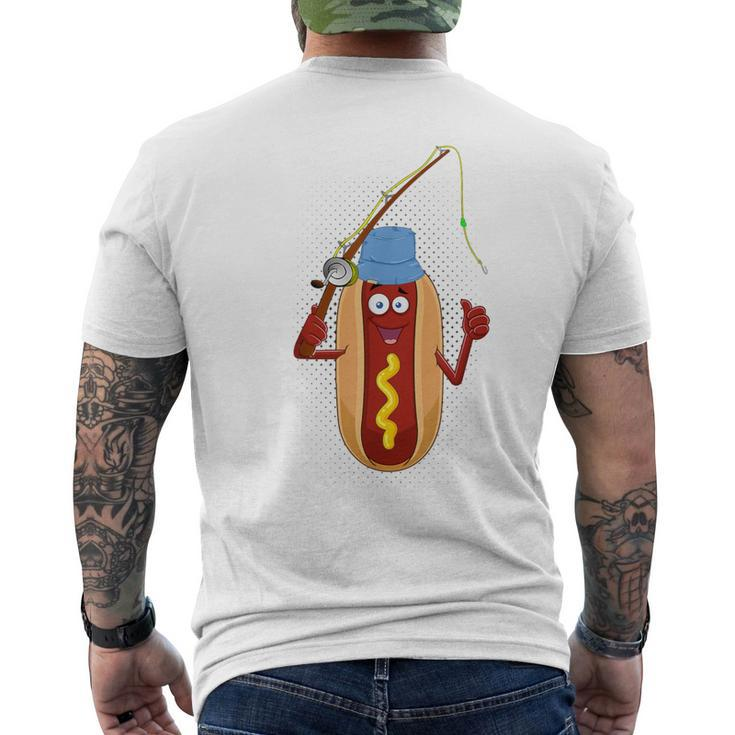 Fishing Hot Dog Vintage Hot Dog Fishermen Men's T-shirt Back Print