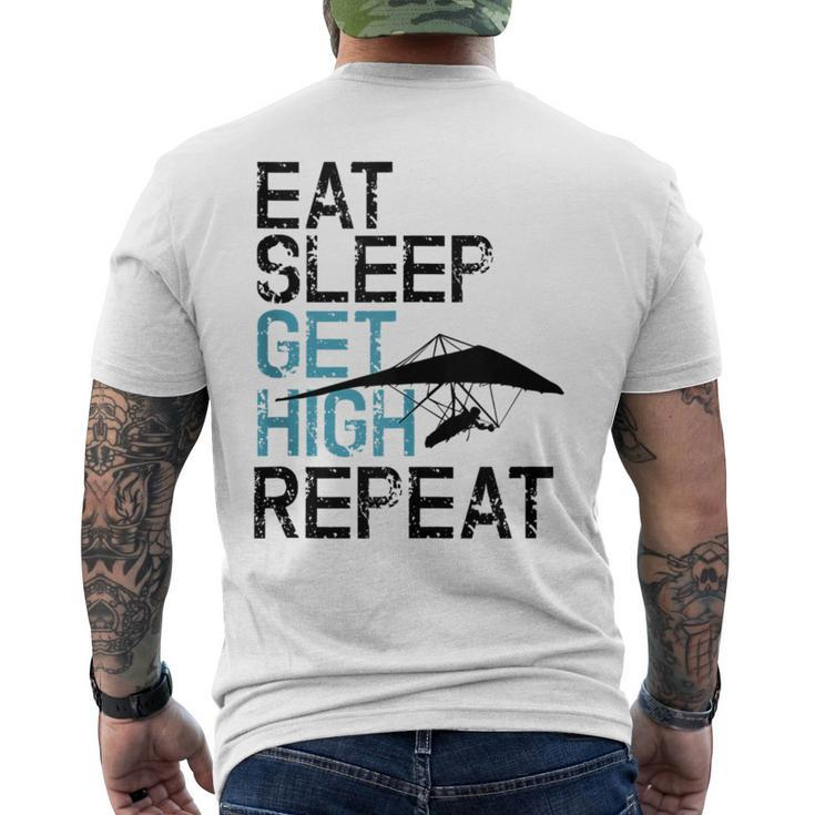 Hang Gliding Eat Sleep Get High Men's T-shirt Back Print