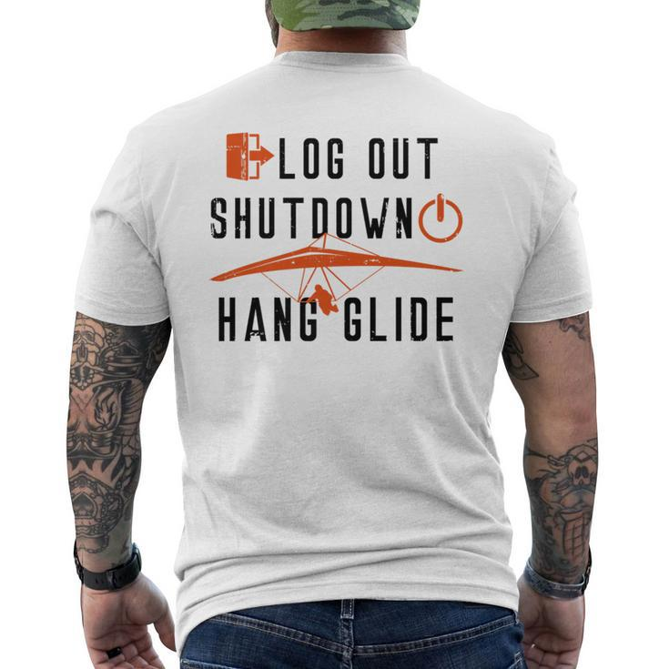 Hang Gliding Log Out Shutdown Men's T-shirt Back Print