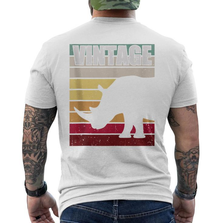 Human Costume Rhino Vintage Rhinoceros Love Animal Men's T-shirt Back Print