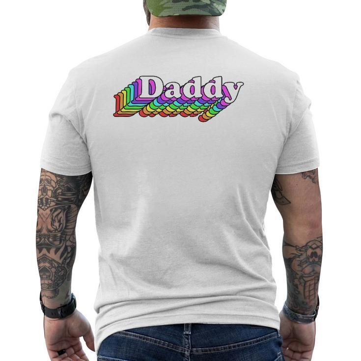 Gay Daddy Bear Retro Style Lgbt Rainbow Lgbtq Pride Daddy Mens Back Print T-shirt
