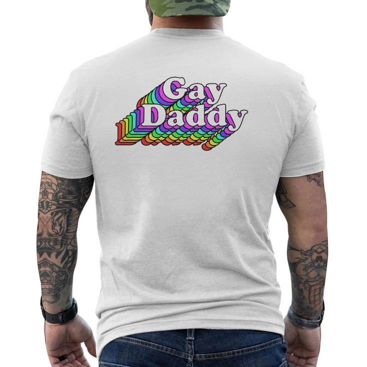 Gay Daddy Rainbow Pride Retro Lgbtq Mens Back Print T-shirt