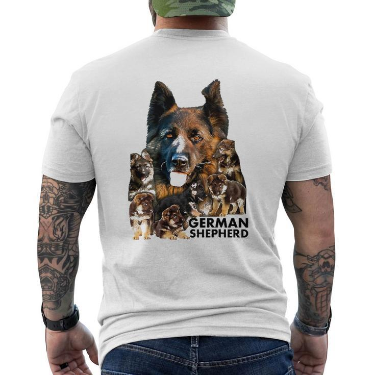 German Shepherd Family Dogs Tee  Mens Back Print T-shirt