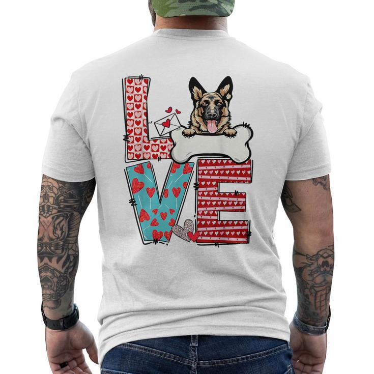German Shepherd Valentines Day Heart Dog Lover Men's T-shirt Back Print