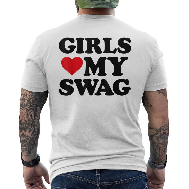 Girls Heart My Swag Girls Love My Swag Valentine's Day Heart Men's T-shirt Back Print