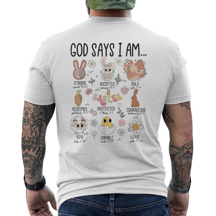 God Says I Am Easter Day Men's T-shirt Back Print