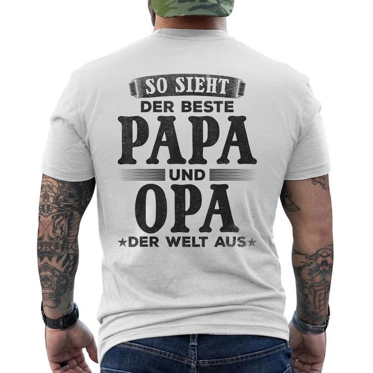 Grandfather Opa So Ssieht Der Beste Papa Und Opa Der Welt T-Shirt mit Rückendruck