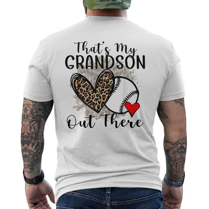 Grandma Grandpa Baseball That's My Grandson Out There Men's T-shirt Back Print
