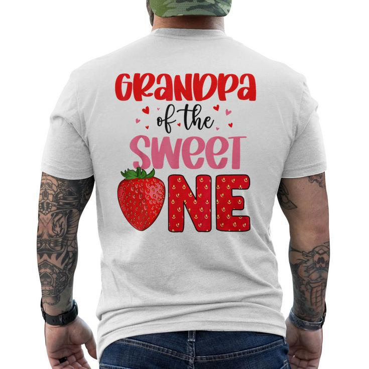 Grandpa Of The Sweet One Strawberry Birthday Family Party Men's T-shirt Back Print