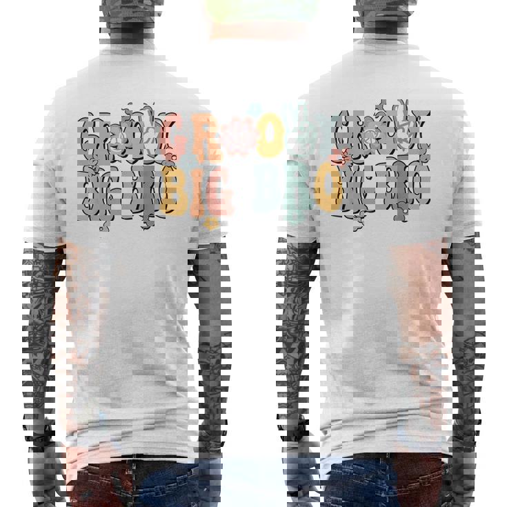 Groovy Big Bro Retro Brother Matching Family 1St Birthday Men's T-shirt Back Print