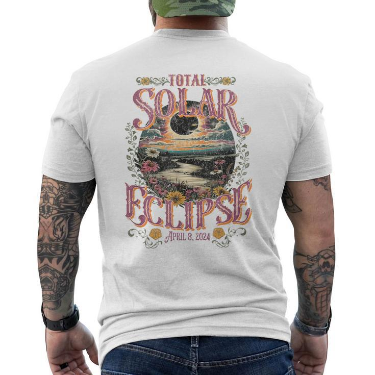 Groovy Total Solar Eclipse April 8 2024 Astronomy Souvenir Men's T-shirt Back Print