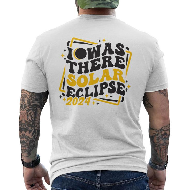 Groovy Vintage Retro I Was There Solar Eclipse 2024 Men's T-shirt Back Print