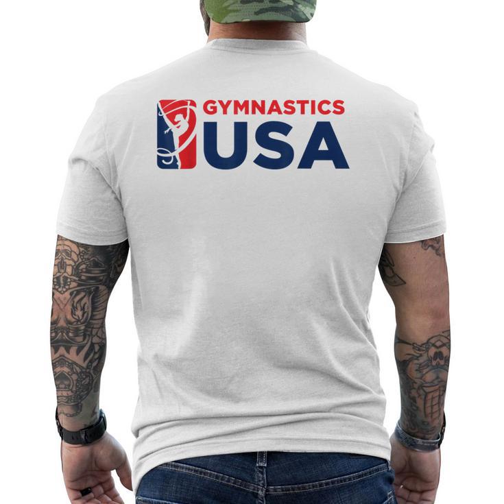 Gymnastics Usa Support The Team Usa Flag Men's T-shirt Back Print