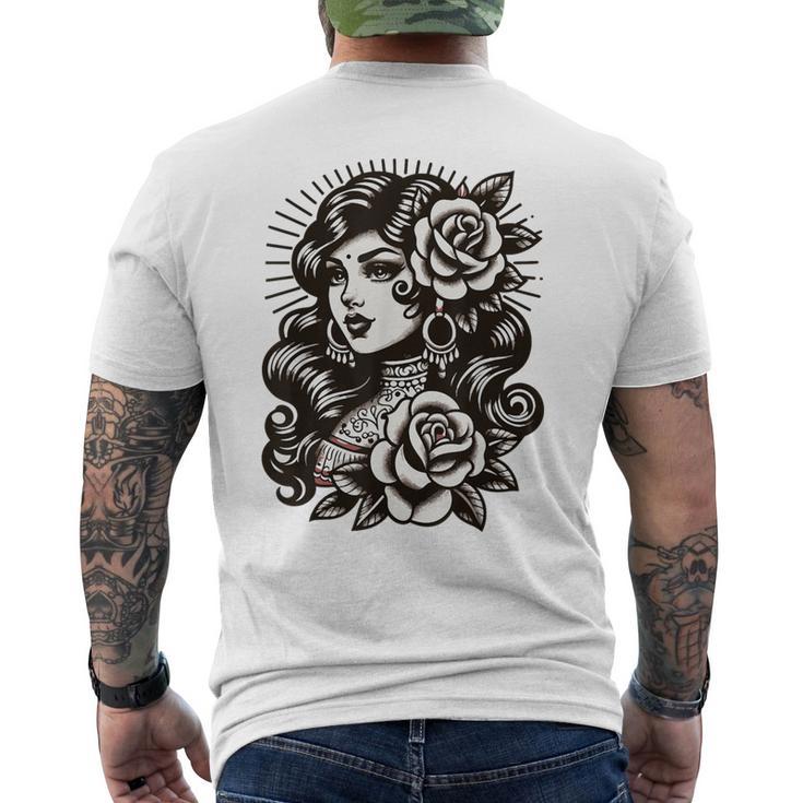 Gypsy Lady Vintage Tattoo Style Men's T-shirt Back Print