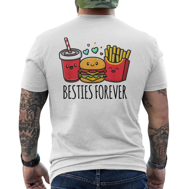 Hamburger French Fries Soda Bff Matching Best Friends Men's T-shirt Back Print
