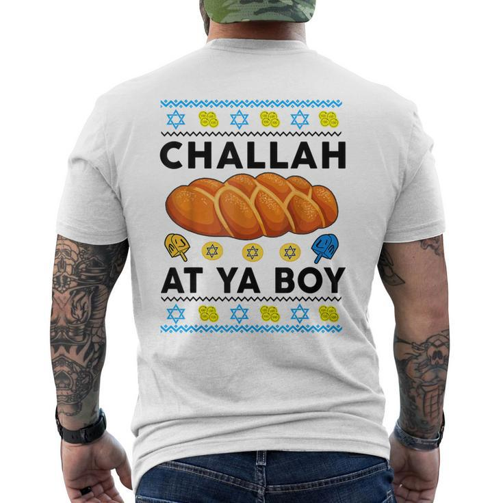 Hanukkah Challah At Ya Boy Ugly Sweater Jewish Kid Men Men's T-shirt Back Print