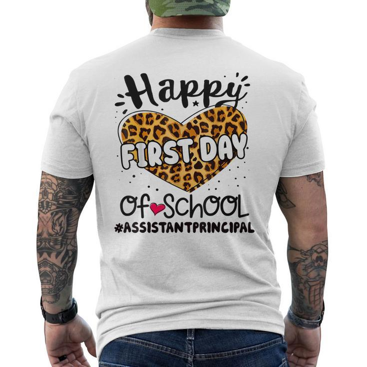 Happy First Day Of School Assistant Principal Back 100 Days Mens Back Print T-shirt