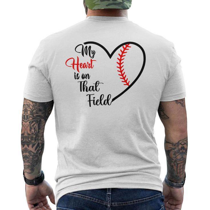 My Heart Is On That Field Baseball For Mom Men's T-shirt Back Print