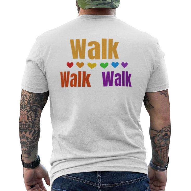 Heart Walk Indoor Walking Outdoor Walk At Home Pounds Off Men's T-shirt Back Print