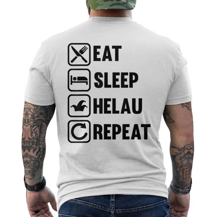 Helau Carnival Eat Sleep Repeat Carnival Carnival T-Shirt mit Rückendruck