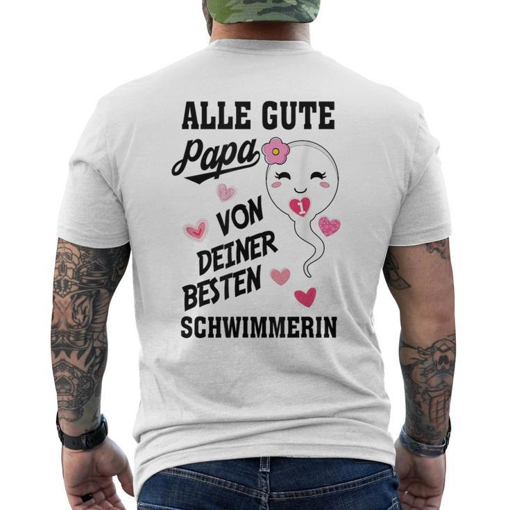 Herren Alles Gute Papa Wünscht Dir Deine Bester Swimmer S T-Shirt mit Rückendruck