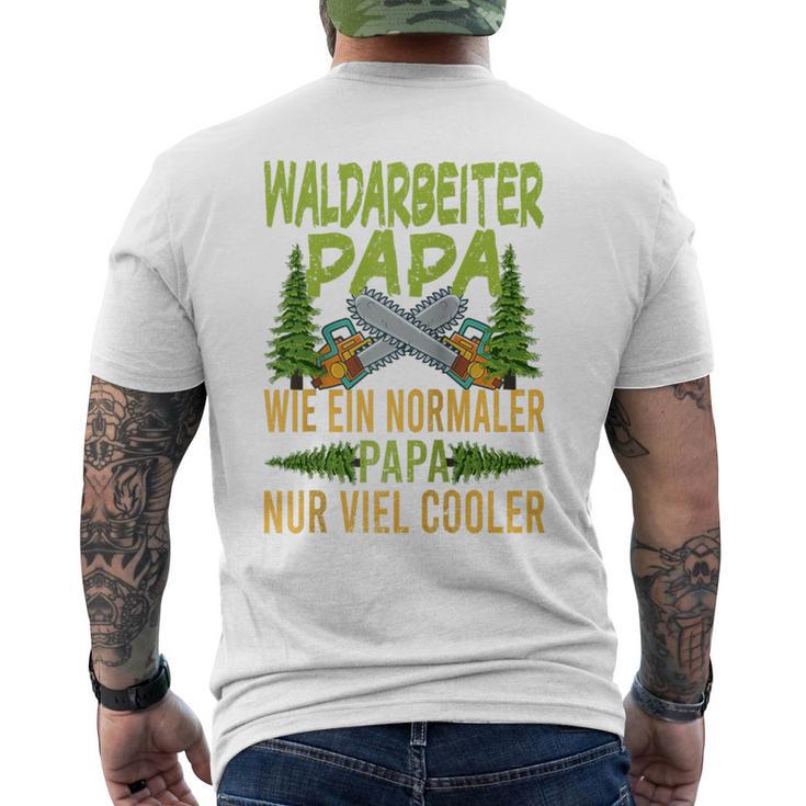 Herren Waldarbeiter Papa Wie Ein Normaler Papa Nuriel Cooler Raglan T-Shirt mit Rückendruck