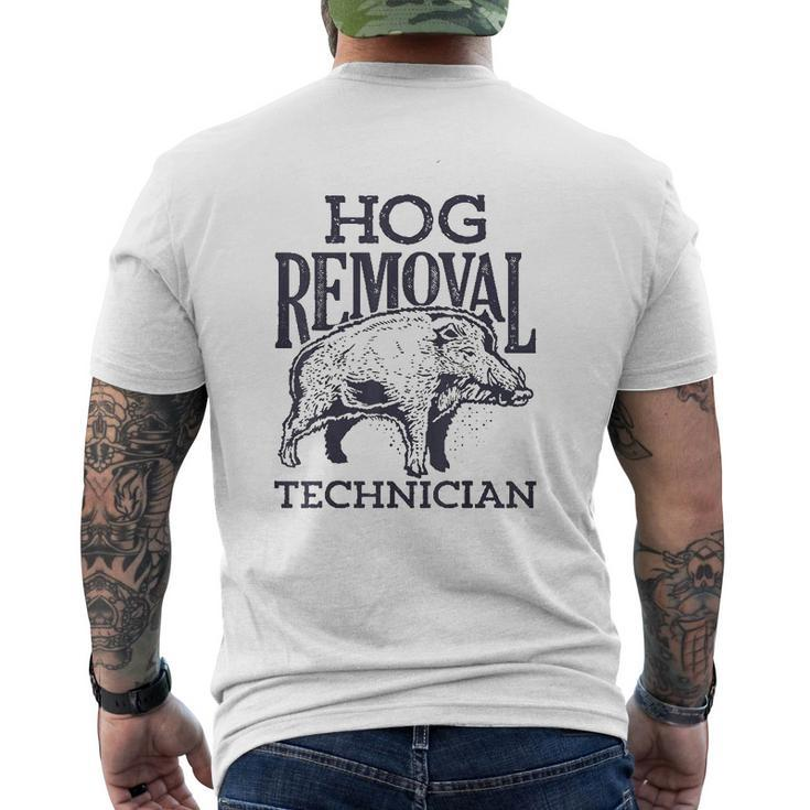Hog Removal Technician Boar Hunting Vintage Pig Mens Back Print T-shirt