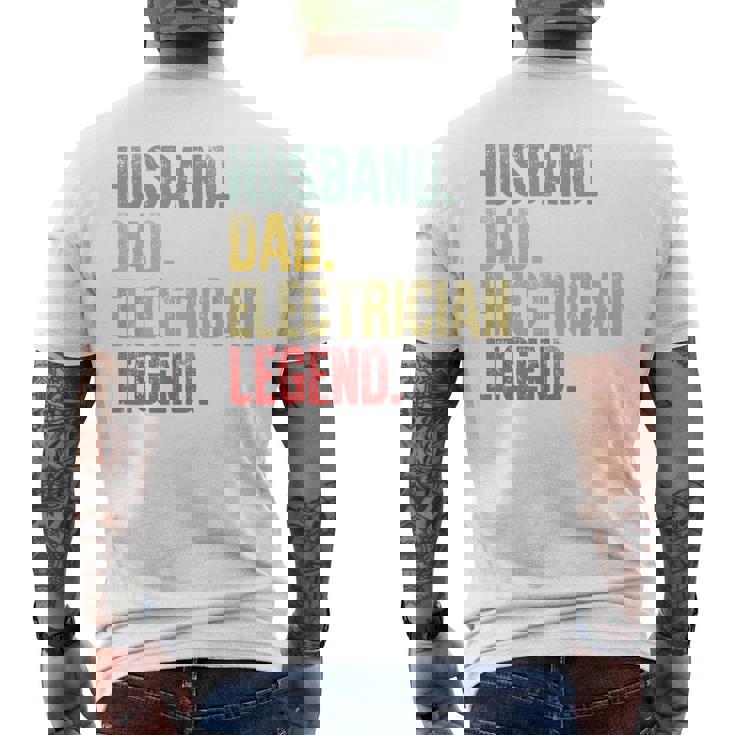 Hombre intage Husband Dad Electrician Legend Retro Camiseta Hombre Estampado Espalda