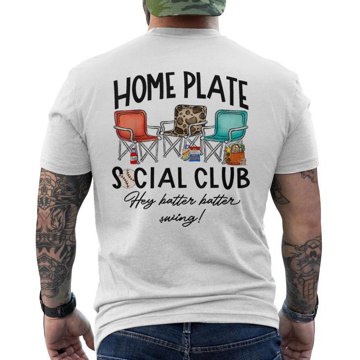 Home Plate Social Club Hey Batter Batter Swing Baseball Men's T-shirt Back Print