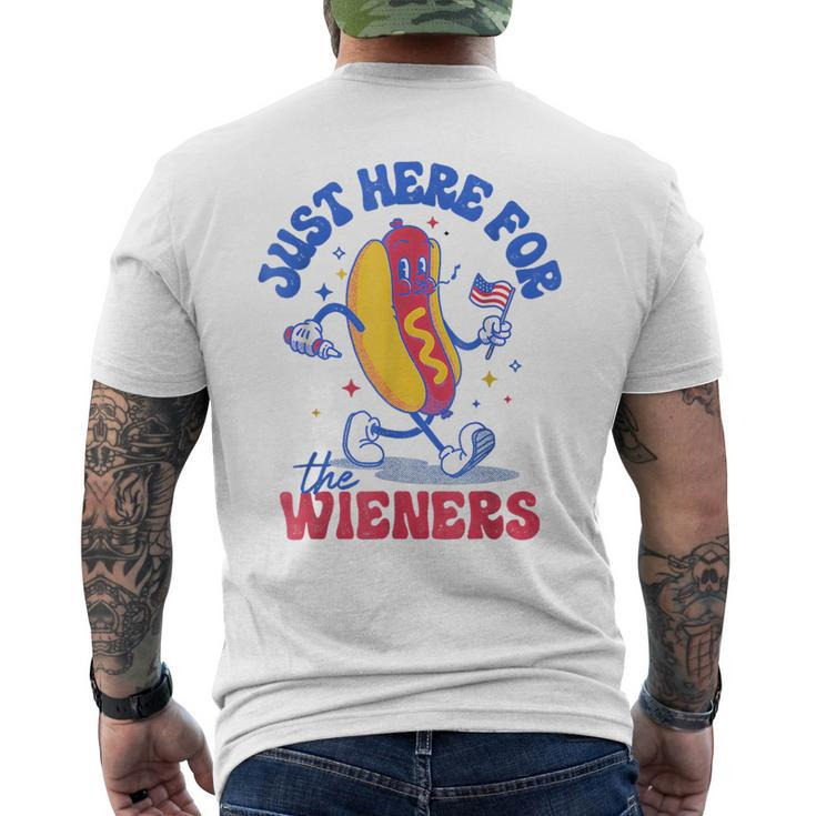 Hot Dog I'm Just Here For The Wieners Fourth Of July Men's T-shirt Back Print