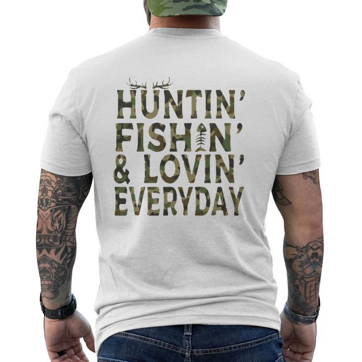 Hunting Fishing Loving Everyday Hunting Dad Mens Back Print T-shirt