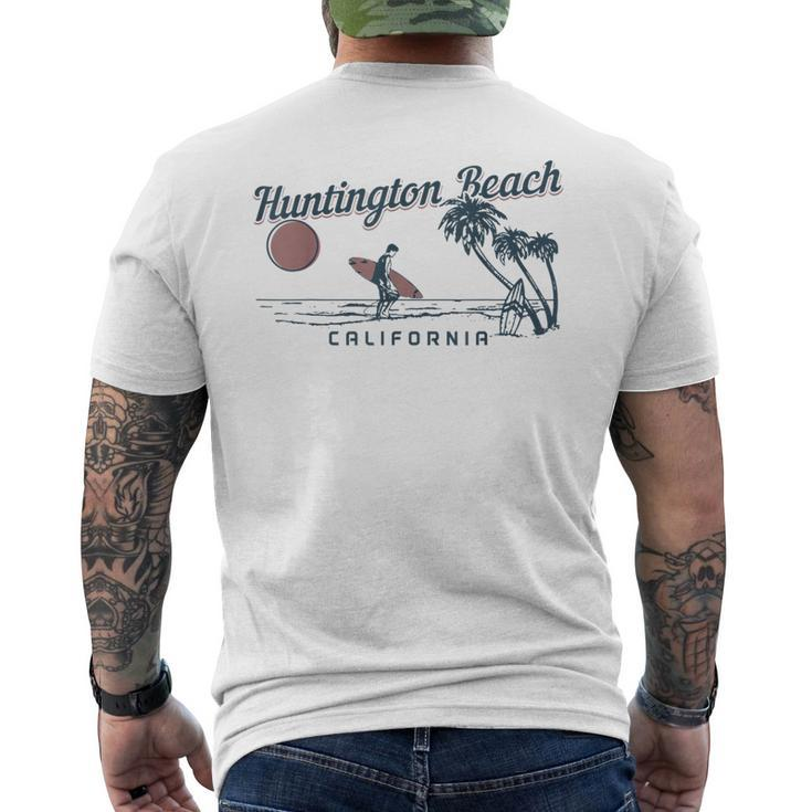 Huntington Beach California Surf Vintage Surfer Men's T-shirt Back Print