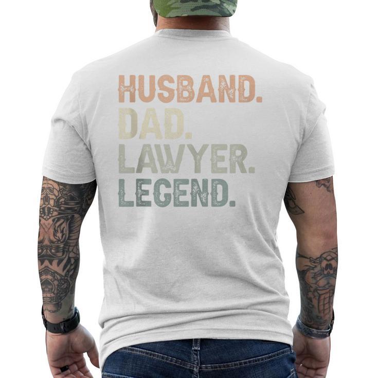 Husband Dad Lawyer Legend Father's Day Vintage Lawyer Men's T-shirt Back Print