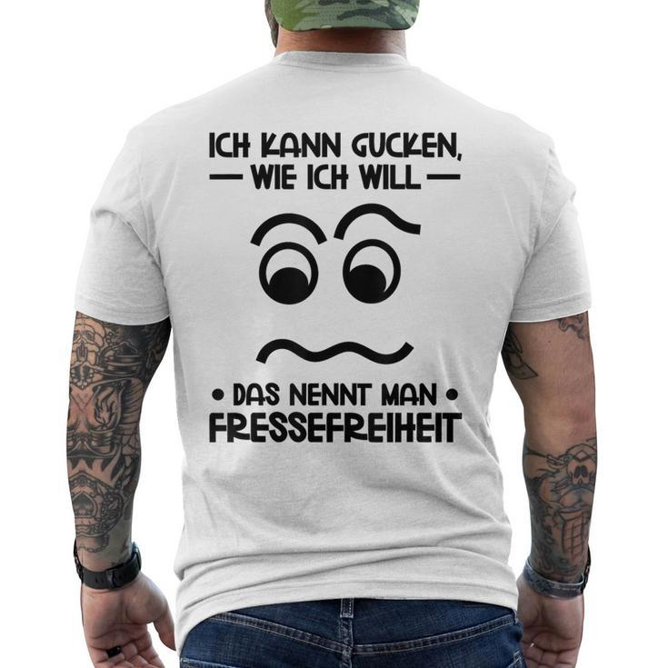 Ich Kann Gucken Wie Ich Will German Language Gray T-Shirt mit Rückendruck