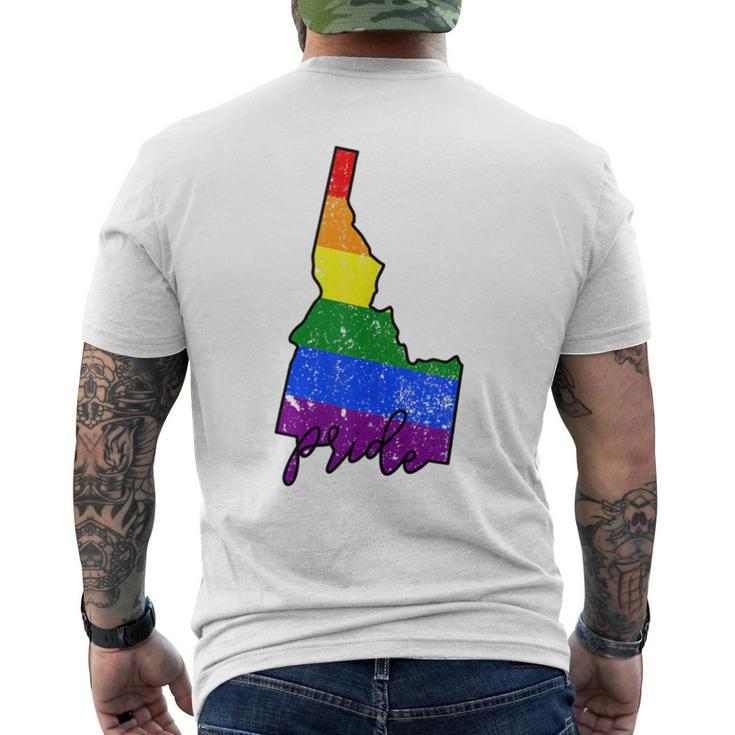Idaho Gay Pride With Lgbt Flag Ada012a Men's T-shirt Back Print
