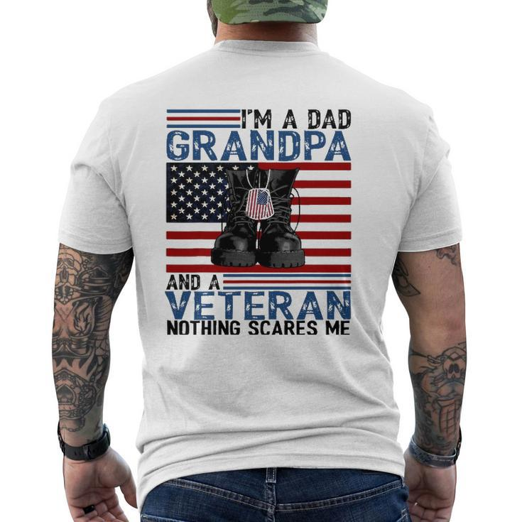 I'm A Dad Grandpa And A Veteran Flag Usa Father's Day Mens Back Print T-shirt