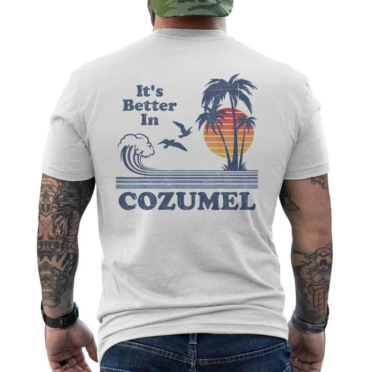 It's Better In Cozumel Mexico Vintage Beach Retro 80'S 70'S Mens Back Print T-shirt