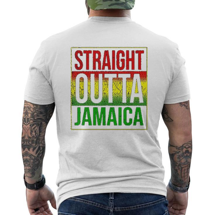 Jamaica Straight Outta Jamaica Rasta Mens Back Print T-shirt