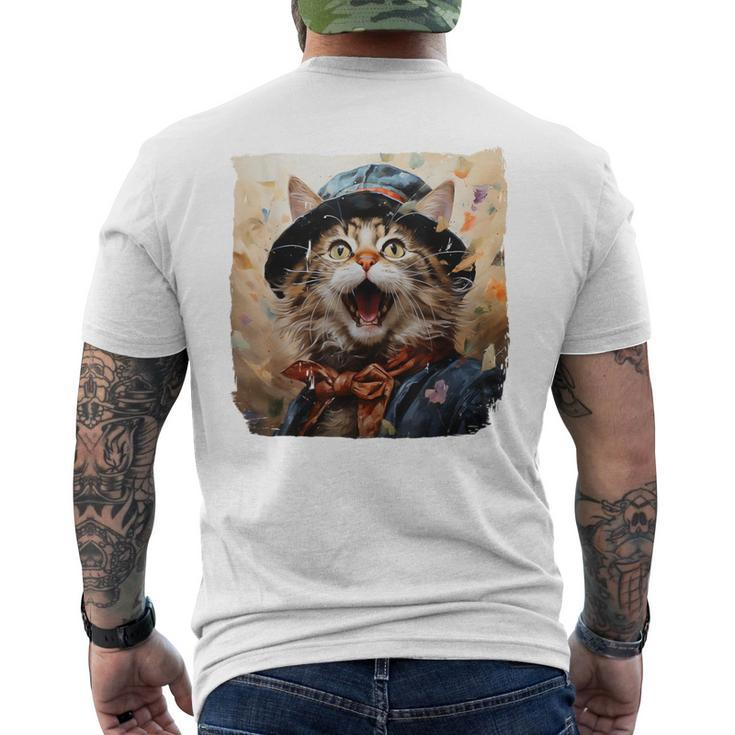 Javanese Cat Singing Top-Hat Birthday Party Graphic Men's T-shirt Back Print