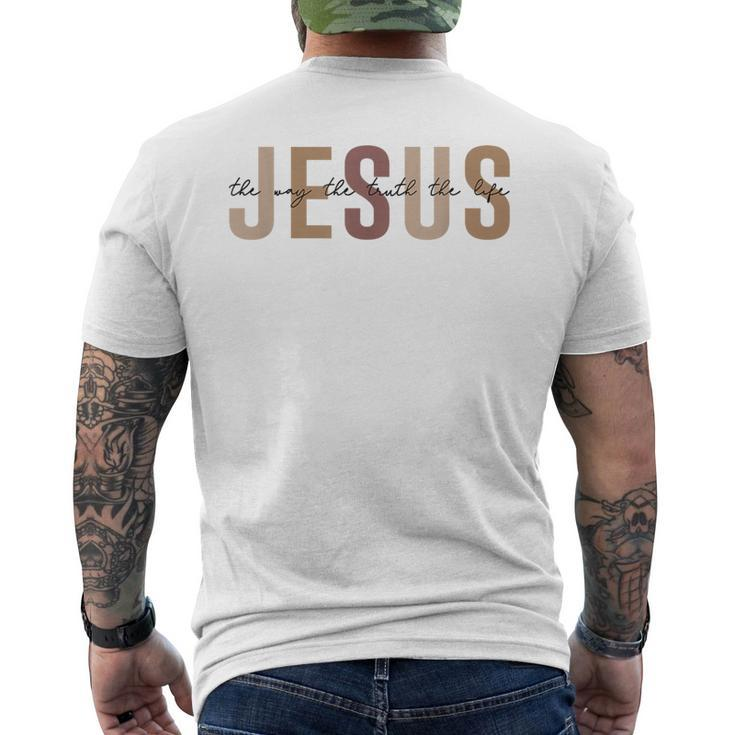 Jesus The Way Truth Life Bible Verse Christian Men's T-shirt Back Print
