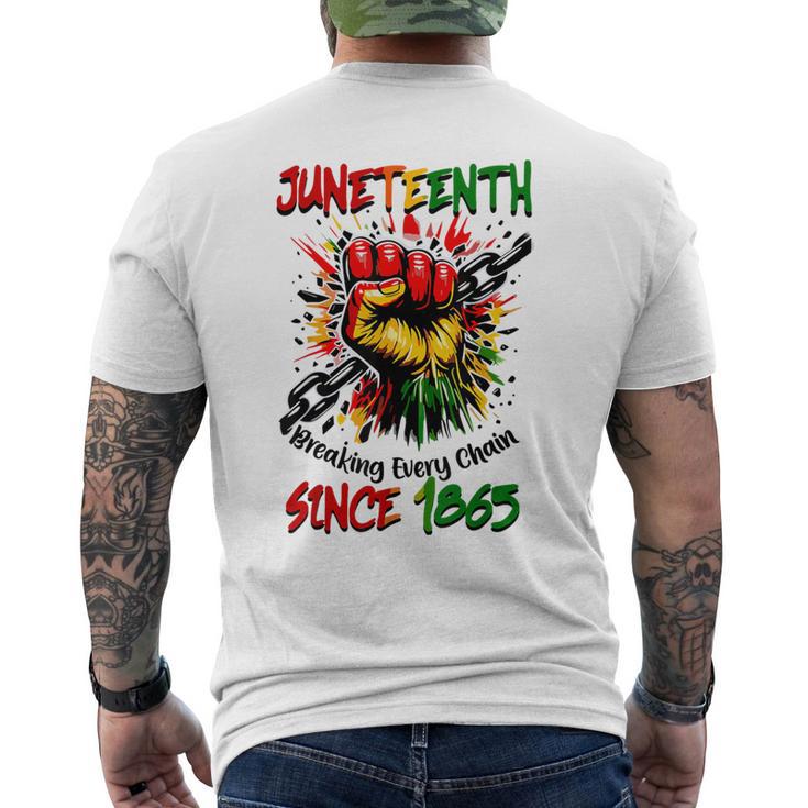 Junenth Breaking Every Chain Since 1865 Black History Men's T-shirt Back Print