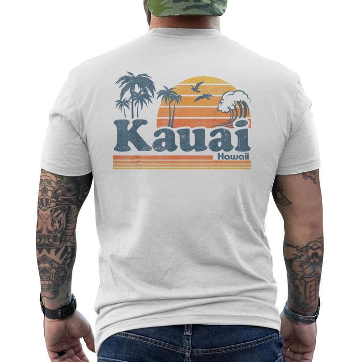 Kauai Hawaii Vintage Beach Summer Surfing 70S Retro Hawaiian Men's T-shirt Back Print