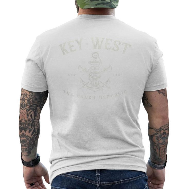 Key West Fl Rebel Pirate Boating Scuba Fishing Gear Men's T-shirt Back Print