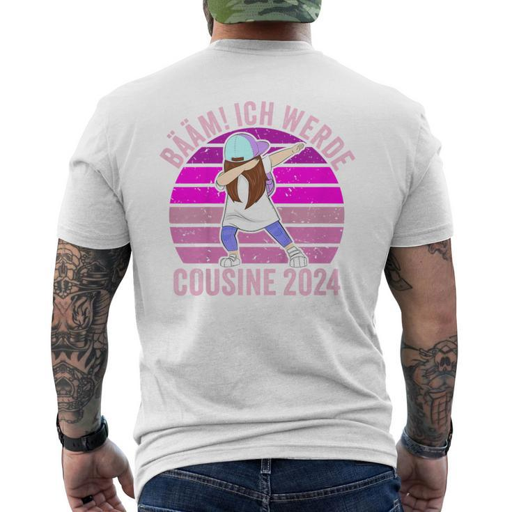 Kinder Bääm Ich Werde Cousin 2024 T-Shirt mit Rückendruck